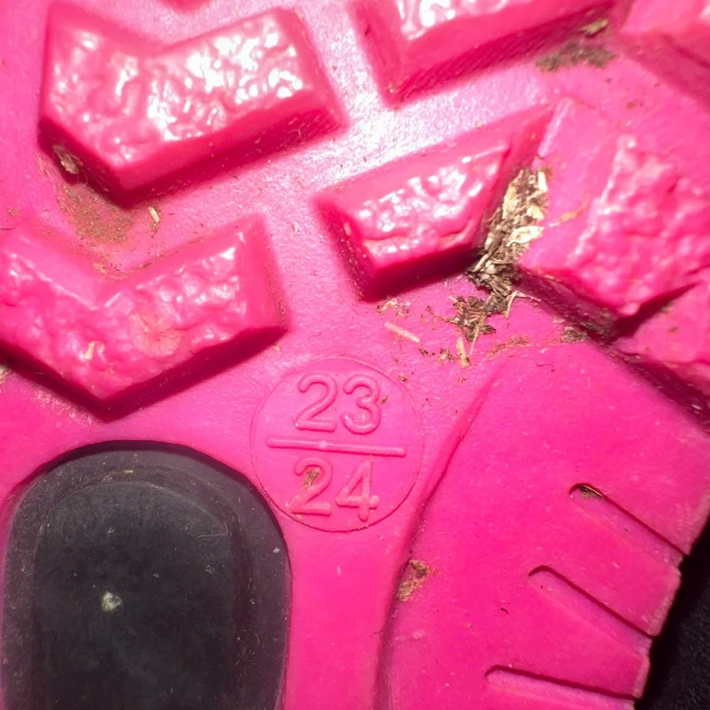 Merence Kids'‎ Navy Unicorn Waterproof Snow Boots with Pink Trim